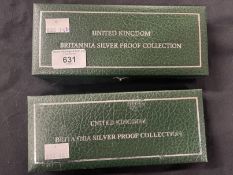 Coins/Numismatics: United Kingdom Britannia Silver Proof Collection 2005 - four encapsulated