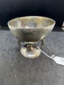 Hallmarked Silver: 1928 arts and crafts silver bowl stamped Goldsmiths & Silversmiths Company 112