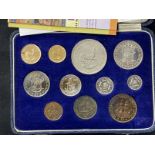 Coins/Numismatics: South Africa, Elizabeth II 11 coin Proof Set, 1953, from gold One Pound to copper