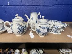 Ceramics: Worcester porcelain to include a 18th cent. teapot typical floral & butterfly