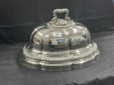 Silver: A George III silver meat dish cover, by Paul Storr, part-marked for London 1814, oval