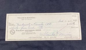 De Kooning (Willem, 1904-1997). Signed cheque, 11 October 1971, printed cheque drawn on De Kooning's