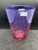The Mavis and John Wareham Collection: Monart vase raspberry leading to top half blue, all over