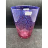 The Mavis and John Wareham Collection: Monart vase raspberry leading to top half blue, all over