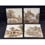 The Mavis and John Wareham Collection: Late 19th cent. Minton sepia tiles depicting landscape