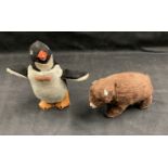 Toys: 20th cent. Japanese clockwork 'Modern Toys' Jolly Penguin and Walking Bear both with