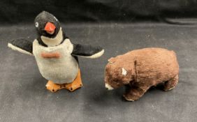 Toys: 20th cent. Japanese clockwork 'Modern Toys' Jolly Penguin and Walking Bear both with