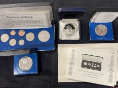 Coins/Numismatics: Collection of mixed boxed Solomon Islands proof silver coinage to include $50, $