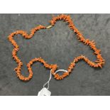 Jewellery: Necklet branch coral. Length 32ins.