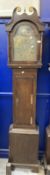 18th cent. Mahogany cased 30 hour longcase clock, John Fickell Crediton, brass engraved chapter ring