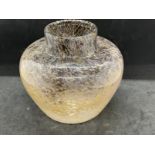 The Mavis and John Wareham Collection: Monart vase clear with buff leading to dark purple at rim,