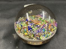 The Mavis and John Wareham Collection: Paperweights: Paul Ysart nine bubbles over multicoloured