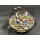 The Mavis and John Wareham Collection: Paperweights: Paul Ysart nine bubbles over multicoloured