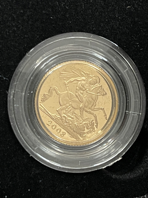 Coins/Numismatics 2008 Gold Half Sovereign proof, boxed . - Image 2 of 2