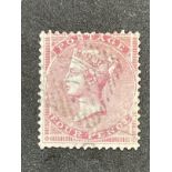 Stamps: GB 1855 SG62a 4d carmine, paper slightly blued, used, watermark small garter.