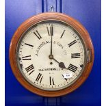 Clocks: 19th cent. Wall clock, cream painted dial J.J. Stockall & Sons Ltd, Clerkenwell Rd, in a