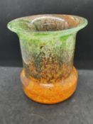The Mavis and John Wareham Collection: Monart vase orange shading to green with red and