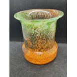 The Mavis and John Wareham Collection: Monart vase orange shading to green with red and