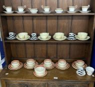 Ceramics: Susie Cooper part tea set cups x 5, saucers x 6, side dishes x 6, bowl. Marked Susie