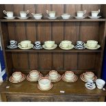 Ceramics: Susie Cooper part tea set cups x 5, saucers x 6, side dishes x 6, bowl. Marked Susie