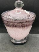 The Mavis and John Wareham Collection: Monart lidded vase pink leading to deep purple and