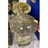 Gardenalia: Pair of staddle stones. Approx. 28ins. high.