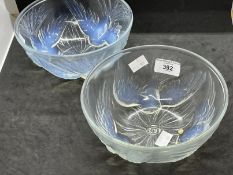 The Mavis and John Wareham Collection: Art Deco opalescent bowl, one Jobling, three swallows and