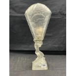 The Mavis and John Wareham Collection: Art Deco frosted glass nude female table lamp on square base,