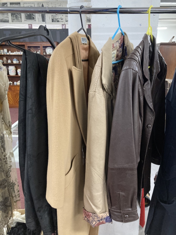 The Mavis and John Wareham Collection: Fashion: Chantel leather jacket, dark brown, hip length,