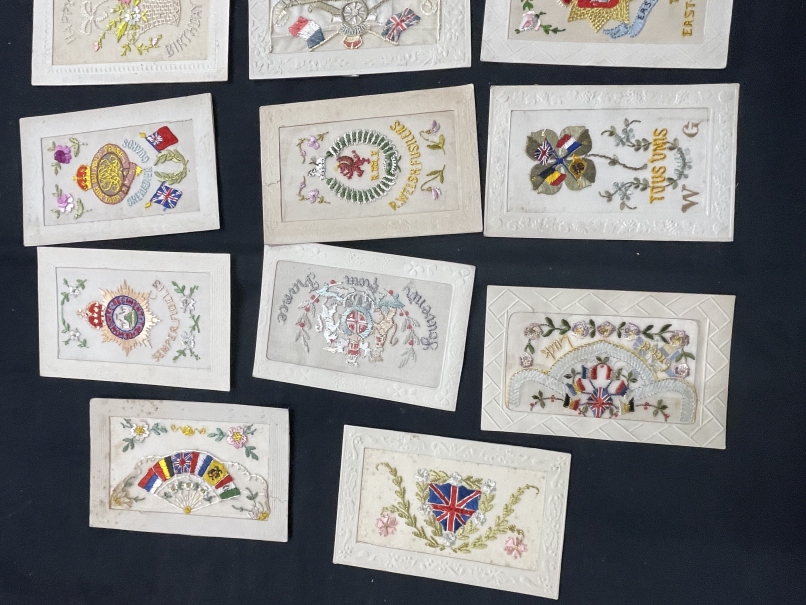 Militaria: WWI silk postcards including East Surrey Regt ASC, East Lancashire Regt, Royal Engineers, - Image 4 of 4