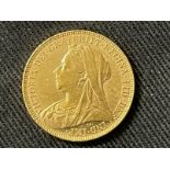 Coins/Numismatics 1898 Queen Victoria Gold Sovereign .