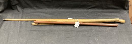 Militaria: Officer's cane walking stick signed SJM 17834, two cane officer swagger sticks and one