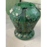 The Mavis and John Wareham Collection: Monart surface decorated baluster vase dark green with dark