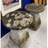 Gardenalia: Pair of staddle stones. Approx. 28ins. high.