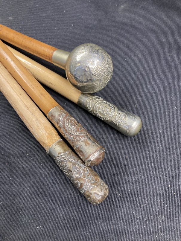 Militaria: Swagger sticks. Group of four including Royal Scots, London, London Scottish, London - Image 2 of 2