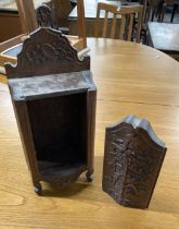 19th cent. Continental candle box carved in a Black Forest style.