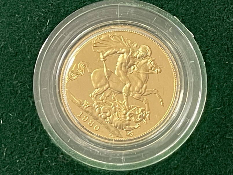 Coins/Numismatics 1980 Gold Sovereign proof, boxed. - Image 2 of 2