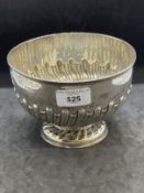 Hallmarked Silver: Bowl with reed pattern decoration hallmarked Sheffield. Weight 11.5g.