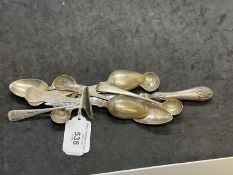 Hallmarked Silver: Various items of flatware. Total weight 4.7oz.