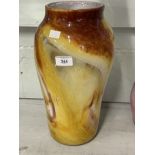 The Mavis and John Wareham Collection: Gray-Stan tall vase, yellow and brown swirl design baluster