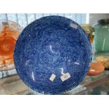 The Mavis and John Wareham Collection: Art Glass blue paisley bowl. Dia. 10¼ins.