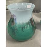The Mavis and John Wareham Collection: Monart vase mid green pulled up into bubbled light green with