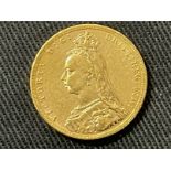 Coins/Numismatics 1890 Queen Victoria Gold Sovereign.