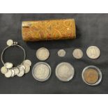 Coins: Hammered Edward III Longcross penny London Mint, Elizabeth I sixpence 1573 Mint mark ERmine