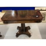 The Mavis and John Wareham Collection: 19th cent. Rosewood tea table on single column support.