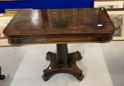 The Mavis and John Wareham Collection: 19th cent. Rosewood tea table on single column support.