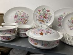 20th cent. Ceramics: Wedgwood 'Meadow Sweet' (R4528) part dinner service , tureens x 4 (1 A/F),