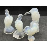 The Mavis and John Wareham Collection: Art Glass: Opalescent birds Verlys pelican (4¼ins) x 2,