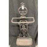 Metalware: Coalbrookdale style cast iron umbrella stand with Victorian registration mark on