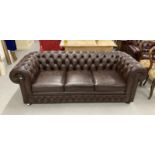 The Mavis and John Wareham Collection: 20th cent. Chesterfield three seater settee. 80ins. x 32ins.